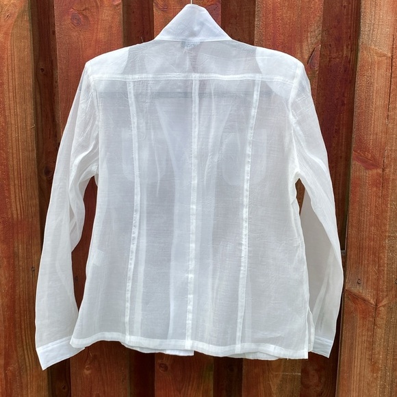 Fantazia Women’s Sheer White Button Shirt Size L - Picture 8 of 10
